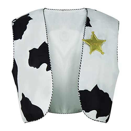 EDAUWAE Men Cowboys Costumes Shirt Cowboys Vest Halloween Cosplay Button Down Plaid Shirt for Adult M
