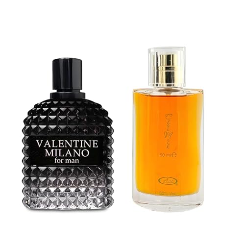 Image of AFLUXE 2PCS Valentine Milano /Choco Musk Men's Cologne Fresh,Romantic Scent Eau De Toilette for Men 3.4 Fl Oz Each Men Perfume For All Skin Daily Used