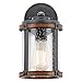 Kichler Lighting Barrington Distressed Black and Wood Outdoor Wall Light, 10.04