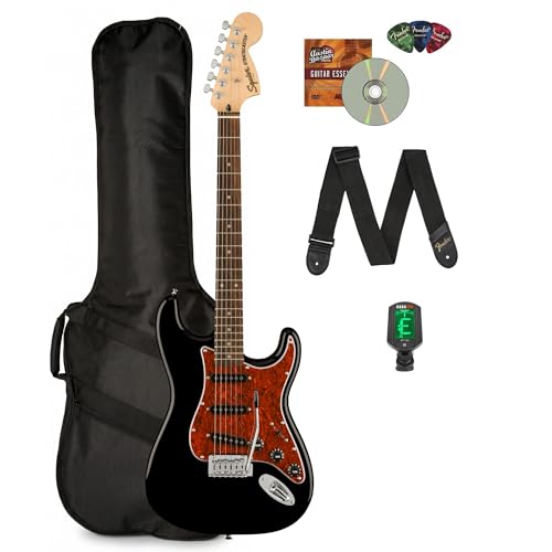 Fender Squier Affinity Stratocaster - ����Ńu���b�N�A�ׂ��b�s�b�N�K�[�h�o���h���A�M�O�o�b�O�A�`���[�i�[�A�X�g���b�v�A�s�b�N�A�I�[�X�e�B���o�U�[���̉��DVD�t��