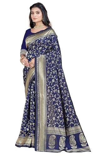 Image of Women's Banarasi Saree Pure Kanjivaram Silk Saree Soft Party Saree collections With Blouse Piece for Wedding saree