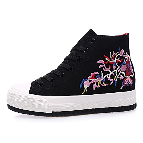 Espadrilles toile floral automne à semelle épaisse grand confort
