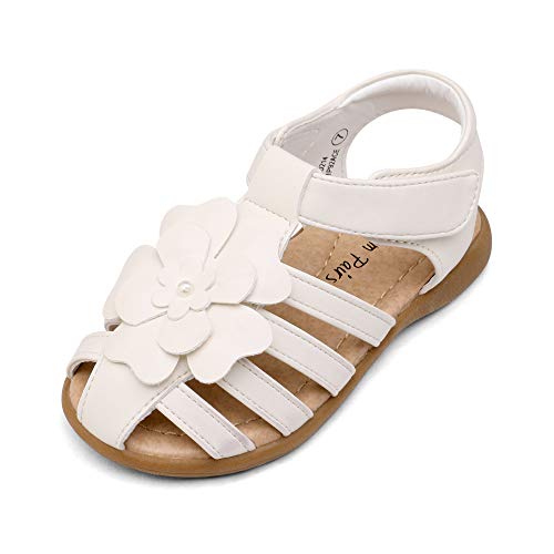 Dream Pairs Girls Ksd214 Closed-Toe Flower Summer Dress Sandal - Milky White - 5 Toddler #TOP11