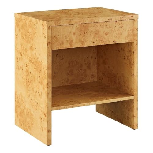 Hudson Burl Wood 1-Drawer Nightstand