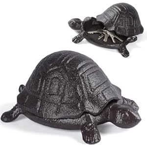 Notakia Cast Iron Turtle Outdoor Key Hider for Garden Decor Hide A Key Holder for Keys Jewelry and Trinkets Hidden Storage Box for Ear Studs, Paper Clips Cute Turtle Spare Key Hider (Large B