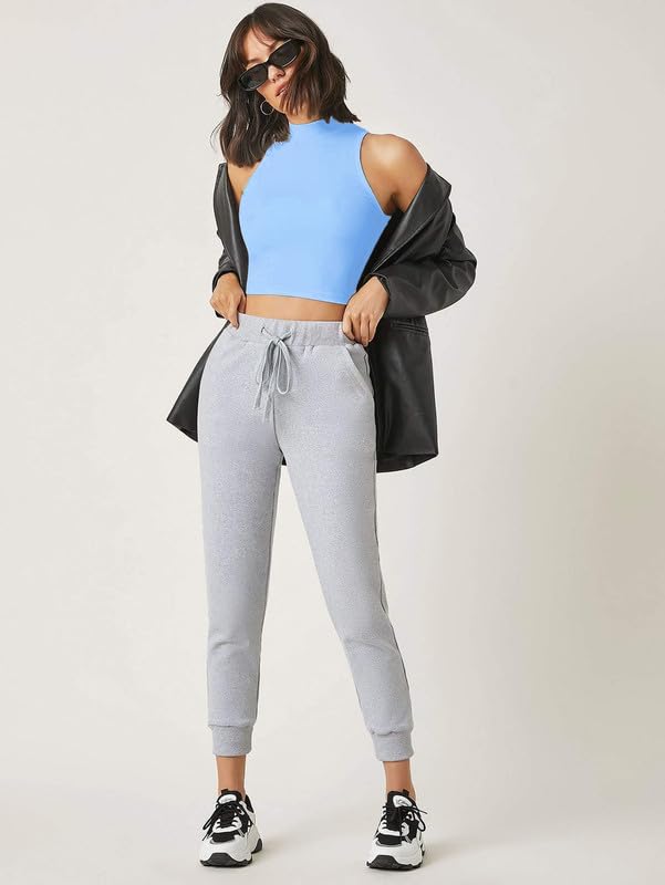 SAGIBO Women's & Girls' Solid Ribbed Crop Tank Top 3