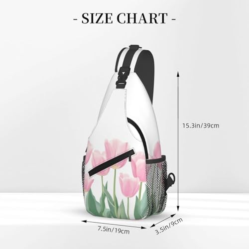 Image of SUPLUCHOM Sling Bag Tulip Flower Hiking Daypack Crossbody Shoulder Backpack Travel Chest Pack for Men Women