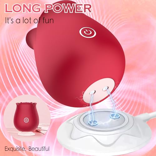 Image of Yume Rose Toy Clitoral Stimulator for Women - 10 Suction & Vibration Modes, Rechargeable, Soft Silicone, Quiet, Discreet Adult Toy with Storage Pouch & Manual