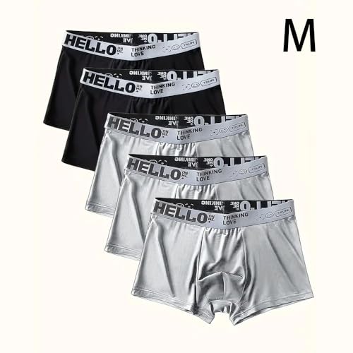 5 Pairs Men's Breathable Ice Boxer Briefs – Comfortable Mid-Waist Underwear with Elastic Waistband – Quick-Drying Fabric2