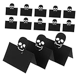 50枚 ハロウィン スカル 席札 テント付き名刺 テーブルセッティング用 丈夫な真珠光沢紙 エレガント 不気味 結婚式 誕生日 宴会 ビュッフェ パーティー デコレーション