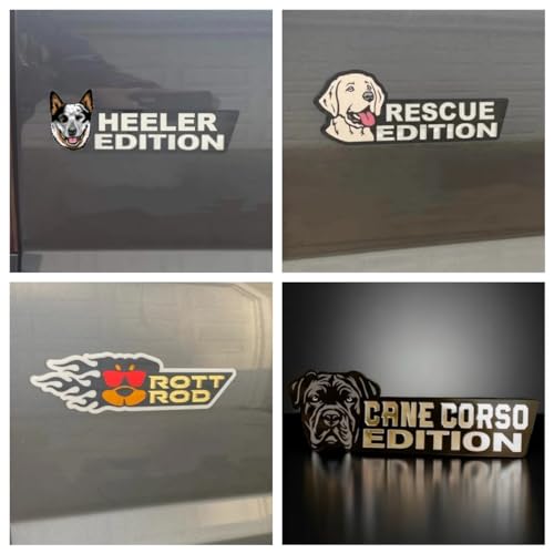 Image of Dog Edition Car Badges Laser Cutting 3D Badge Automotive Decals Stickers for Truck Rv Boat Exterior Decoration, Funy Animal Decor Car Accessories Gifts (Greyhound)