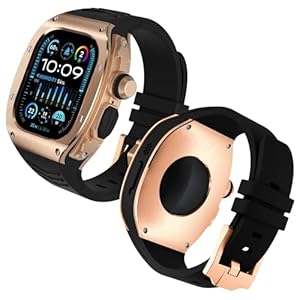 Luxury Stainless Rugged Case with Band Compatible for Apple Watch Ultra, 49mm Metal Protective Cover Bumper Case with Silicone Strap for iWatch Ultra, Full Protective 49mm Case with Band for Men