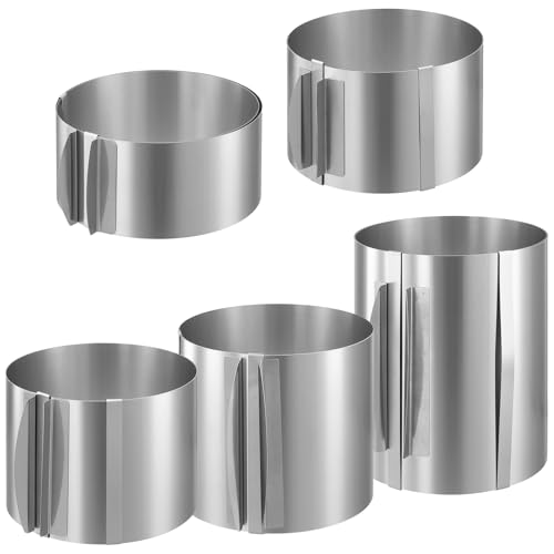 5 anillos para tartas ajustables de 16-30 cm con alturas de 8 a 20 cm 2