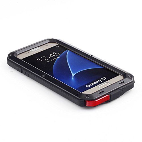 Galaxy S7 Case,Mangix 3C-Aone Gorilla Glass Luxury Aluminum Alloy Protective Metal Extreme Shockproof Military Bumper Finger Scanner Cover Shell Case Skin Protector For Samsung Galaxy S7 (Black) #TOP6