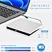 Cooway External CD/DVD Drive for Mac Laptop Portable CD/DVD Burner Writer Reader Player USB 3.0 Optical Disc Drive Compatible with MacBook Pro, iMac, Windows 11/10/8/7 Computer PC(White)
