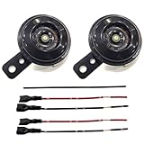 Materiale: ferro + rame Clacson per Moto Impermeabile Clacson Tondo per auto piccolo clacson (12V 1.5A 105dB) + spina filo + tubo termorestringente