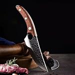 Handmade Forged Kitchen Knife 3 Pcs Professional Chef Knife Set, Hunting, BBQ Meat Knives for Cooking, Forged Kitchen Knife with High Carbon Stainless Steel Cutlery with Leather Sheaths