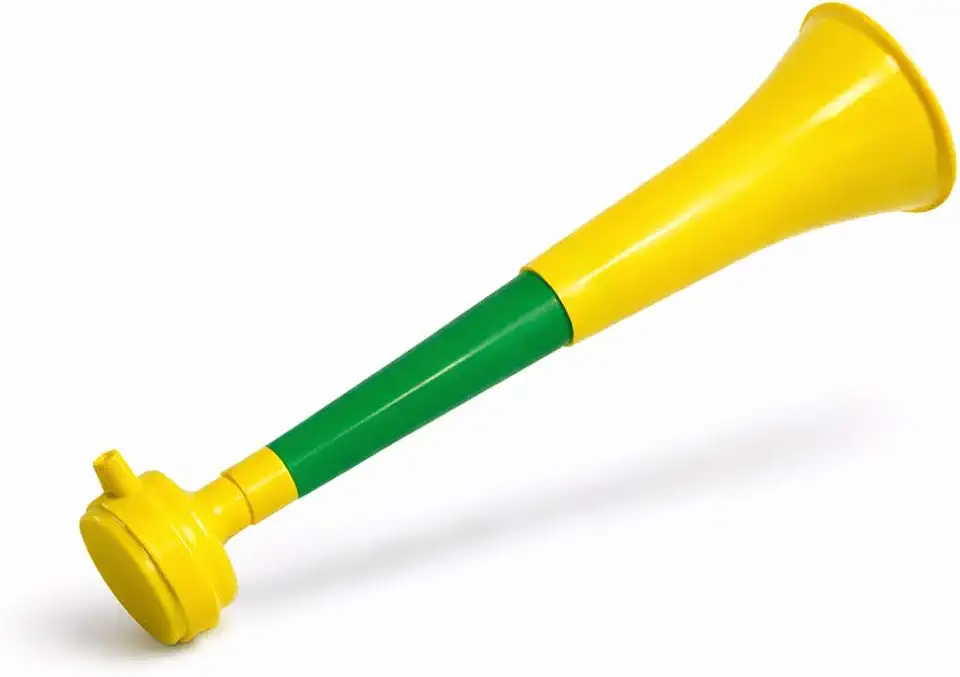 Corneta de Torcida Esportiva Premium Amarelo e Verde Plástico Instrumento de Sopro para Eventos