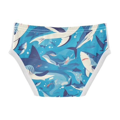 KLL Sharks Water Blue Pattern Toddler Boys' Soft Briefs Underwear Cute Children Panties2