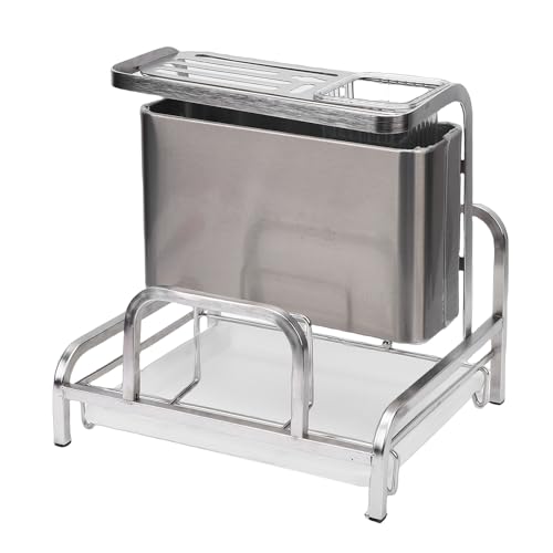 Support de rangement de cuisine inox pour optimiser les petits comptoirs