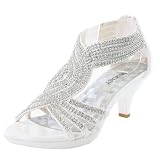 JJF Shoes Angel-37 Sandals, White Pu, 6.5