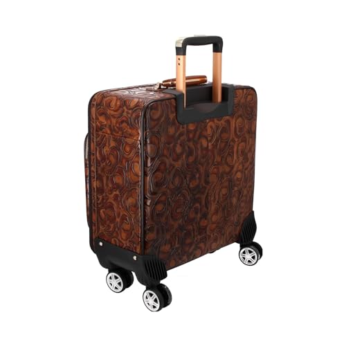 genuine leather retro rolling luggage spinner 16 in4