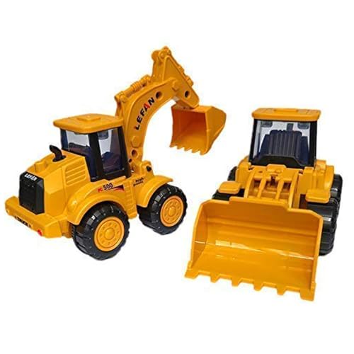 Image of Unbreakable Construction Vehicles for Kids Pretend Play Toy Trucks Bulldozer Play Set Building Vehicles Set for Kids 3-14 Years Excavator (168-51) - Multicolor