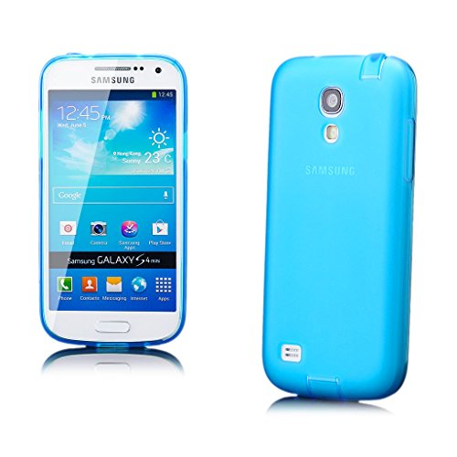 Samsung Galaxy S4 MINI | Matt Case TPU iCues con tapón turquesa | Transparente lámina protectora caso de la piel Claro Claro gel de silicona transparente de protección [protector de pantalla, incluyendo] Cubierta Cubierta Funda Carcasa Bolsa Cover Case