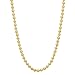 The Bling Factory 2.3mm 14k Yellow Gold Plated Military Ball Chain Necklace, 24 inches