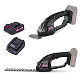 Gomag GO-SHS200 20V Akku 2in1 Grasschere Strauchschere | Strauch Schnittlänge 200mm | Gras Schnittbreite 90mm | Werkzeugloses Messerwechselsystem | Strauch- & Grasmesser inkl. 2Ah Akku & Ladegerät