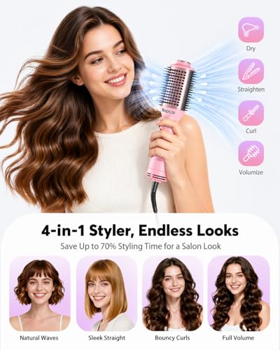 Image of Travel Hair Dryer Brush, Dual Voltage 100V-240V Blow Dryer Brush
