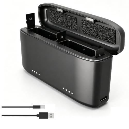 Insta360 X6 �p �[�d�� �o�b�e���[ �Z�b�g�`���[�W���[ �A�N�Z�T���[ (�[�d��*1) | 2�̃o�b�e���[�𓯎��ɏ[�d ���[,�[�d�P�[�u���t��