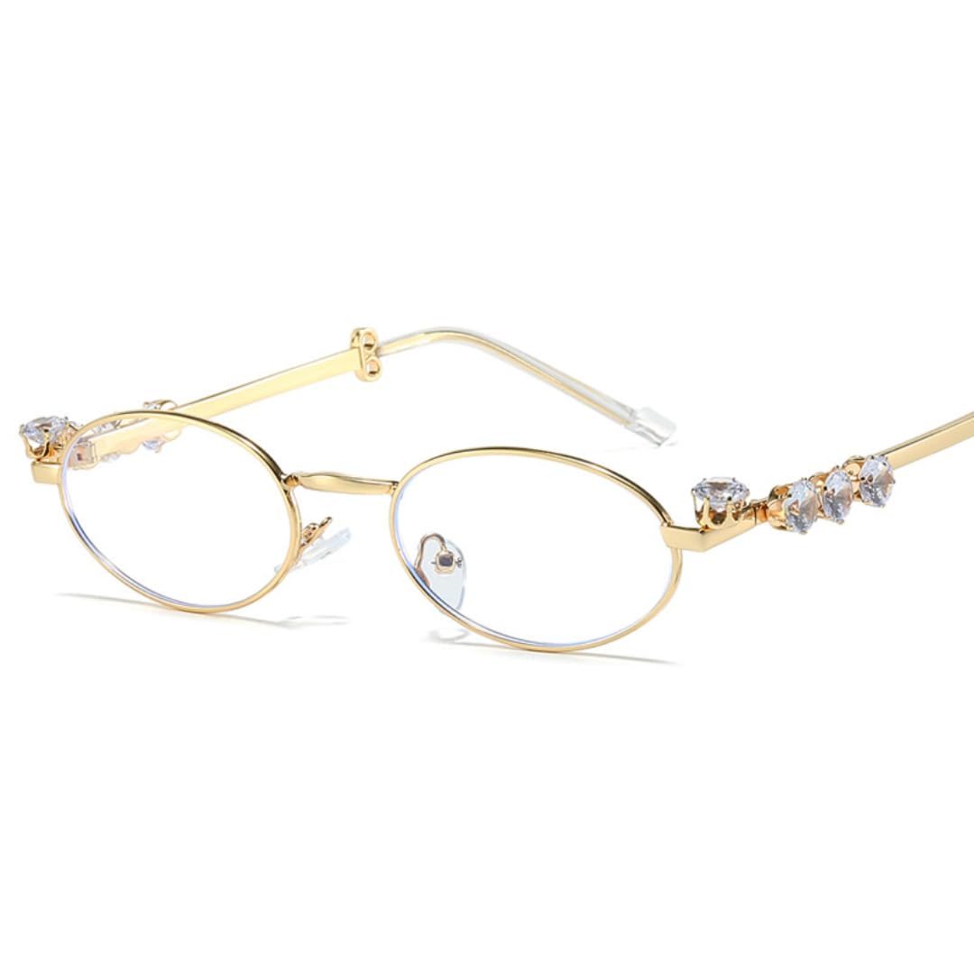 Lunettes de soleil ovales rétro pour femmes petite monture en métal design tendance et luxueux