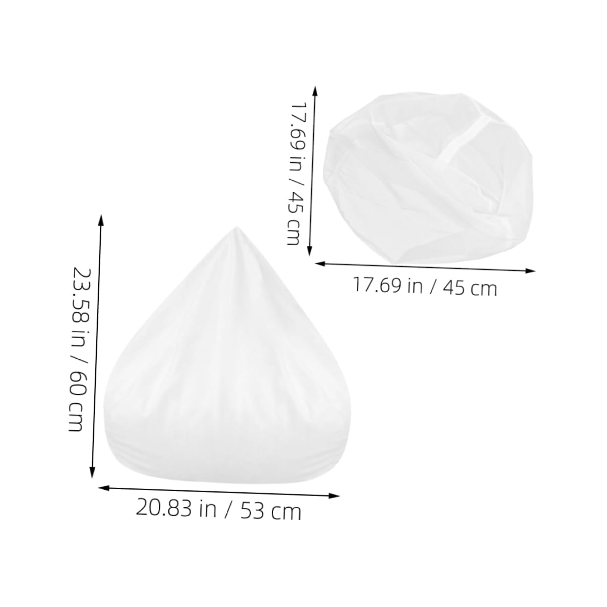 Ciieeo Bean Bag Chair Inner Liner - Giant Inner Liners Replacement Insert with Metal Zipper Zipper Opening No Filler for Lazy Sofa Footrest