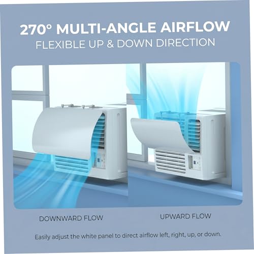 Deflector de ventilación de aire acondicionado de ventana ajustable blanco de 53x27cm 6