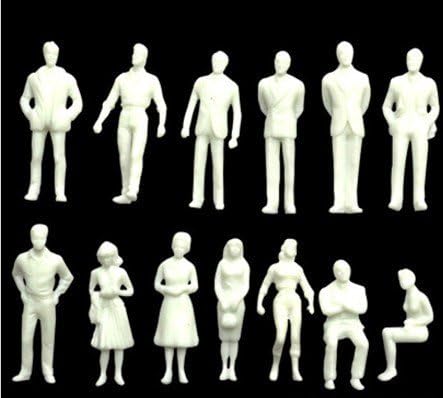 KOTiger Approx. 100pcs Unpainted Model Train People Figures Scale Set (1 to 50)