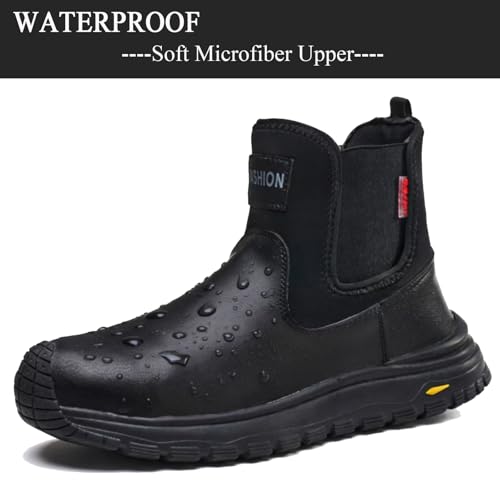Image of Nutropa Welding Work Boots for Men Composite Toe Safety Boots Non Slip Steel Toe Work Shoes Lightweight Construction Welder Boots