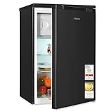 Exquisit Kühlschrank mit Gefrierfach, 107 Liter, kleiner Kühlschrank, 4-Sterne-Gefierfach, Kompakt, Freistehend, KS516-4-051C inoxlook-az