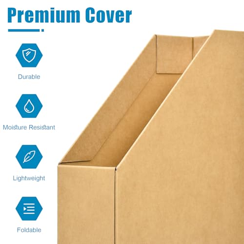 Marte Vanci Stehsammler A4, 3 Stück Zeitschriftensammler Karton Schreibtisch Ordner Organizer Faltbares Aufbewahrungsregal mit Beschriftungsetikett für Büro Zuhause Schule Papierkram Buch Organisation