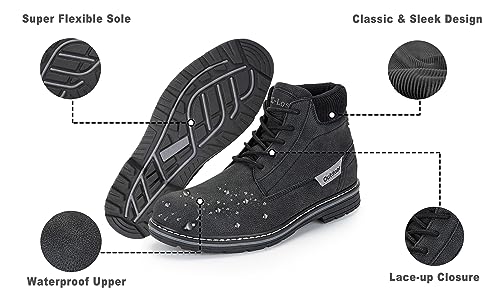 Image of CC-Los Mens Boots Waterproof Hiking Boots for Men Ankle Dress Chukka Boots Black Size 12.5-13