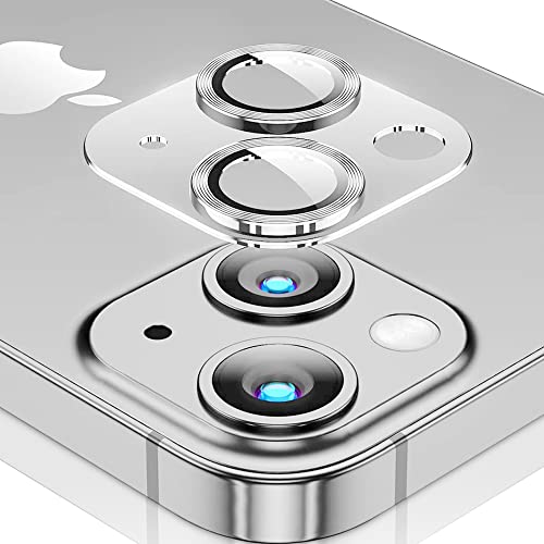 Niboow Camera Lens Protectors for iPhone 14/14 Plus, Aluminum Alloy 9H Tempered Glass Anti Scratch Camera Cover