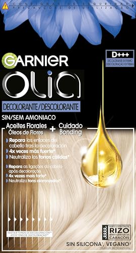 Garnier Olia, Decolorante Permanente sin Amoniaco con Aceites Florales de Origen Natural, Decolorante D+++, Pelo Profesional, Rubio Luminoso, Aclarado 8 Tonos