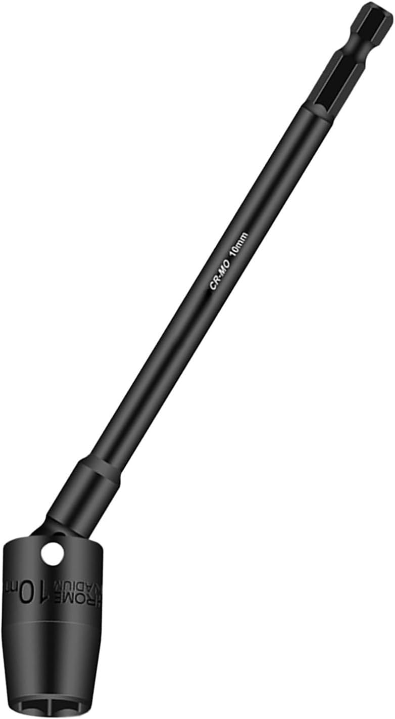 Hex Shank Adapter for Driver, 150mm Rotatable Socket Head with 360 Degree Rotation, H8-H19 Sizes Compatible with Electric Lithium Pneum(10mm)