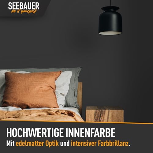 Wandfarbe Schwarz Seebauer DIY 2,5L für Innen – No. 100 Black Pearl