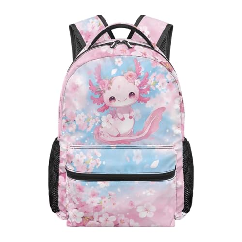Sac à dos axolotl fille grand confort et résistant pour l'école secondaire et les cours