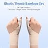 Goldeer 2Pcs Tutore Pollice Destro Sinistro Elastico mit Stecche,Tutore per Rizoartrosi per Sollievo per Dolore e Infortuni, Tenosinovite di De Quervain, Tendinite e Slogature (Beige, S)