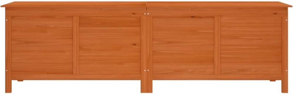 Wood Deck Box, Outdoor Storage Box Patio Storage Container for Tools Cushions, Patio Storage Cabinet, Brown 78.1"x19.7"x22.2" Solid Wood Fir