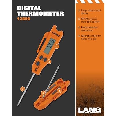 Lang Tools 13800 Digital Pocket Thermometer, Black