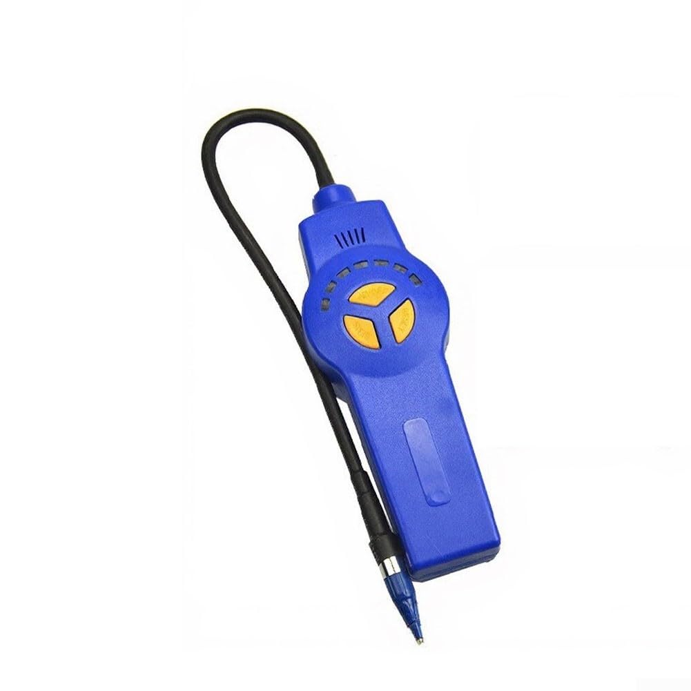 Detector de fugas DSA-200 - Detector de halógeno para aire acondicionado HVAC, probador de gas automotriz con 5 niveles de sensibilidad, alarma LED, detecta R12 R22 R134a, azul