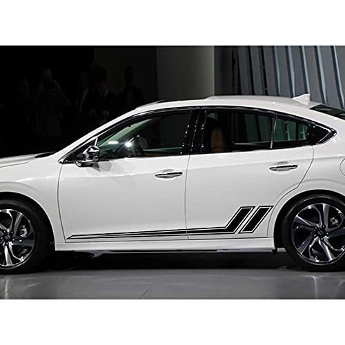 Sunjika Universal Vinyl Side Body Car Decals Sports Car Sticker Racing Stripes Car Side Body Vinyl Gaphic Decal Diy Modify Decoration Accessories For All Car Suv Vehicles (2Pc Black) #TOP1
